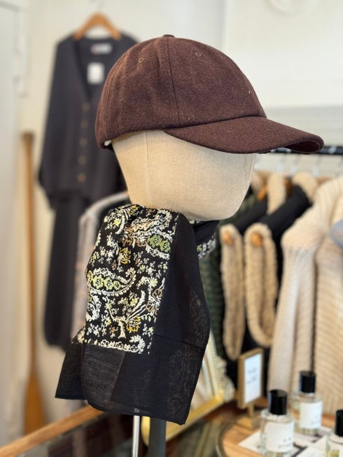 Bandana Print Square Cotton Scarf - Part Two - Black